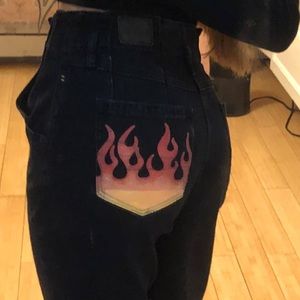 American Eagle flame jeans